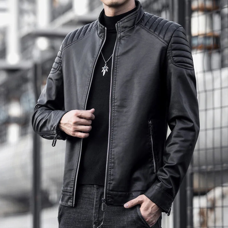 Men’s Motorcycle Leather Jacket Raufford RF167