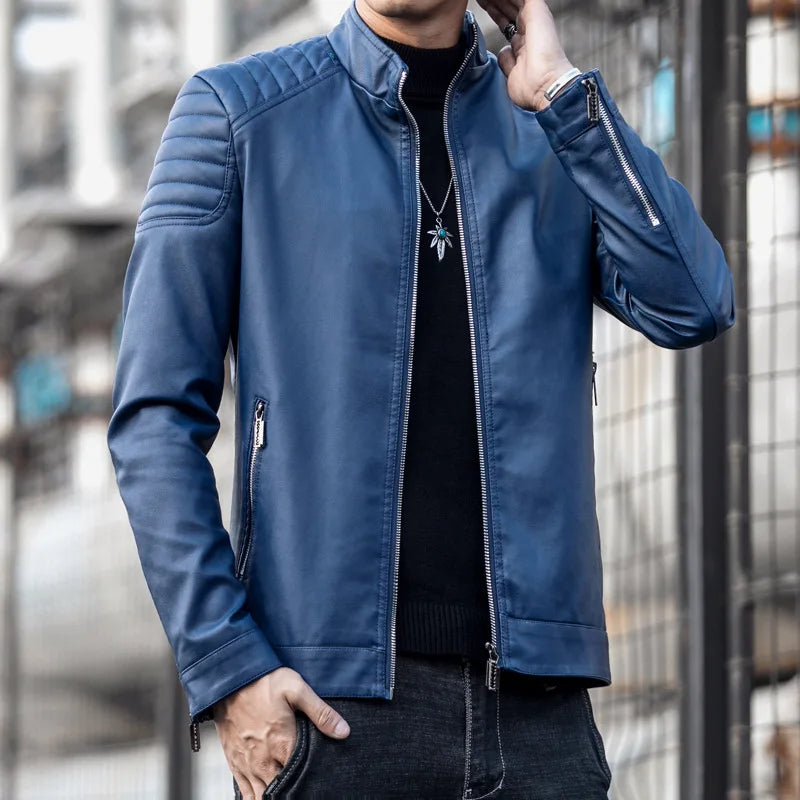 Men’s Motorcycle Leather Jacket Raufford RF167