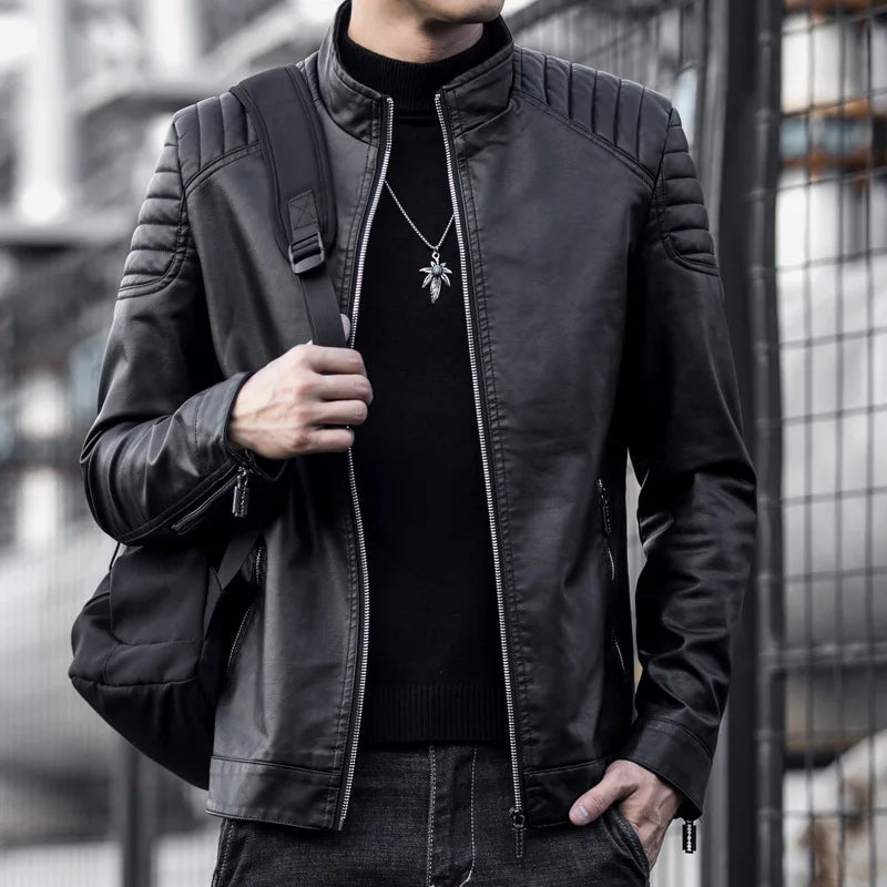 Men’s Motorcycle Leather Jacket Raufford RF167